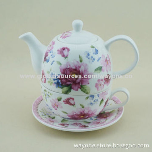 Classic Nice China Teapot Set, Flower Design, Suitable for Gift Purposes, Comes in Rose Motif